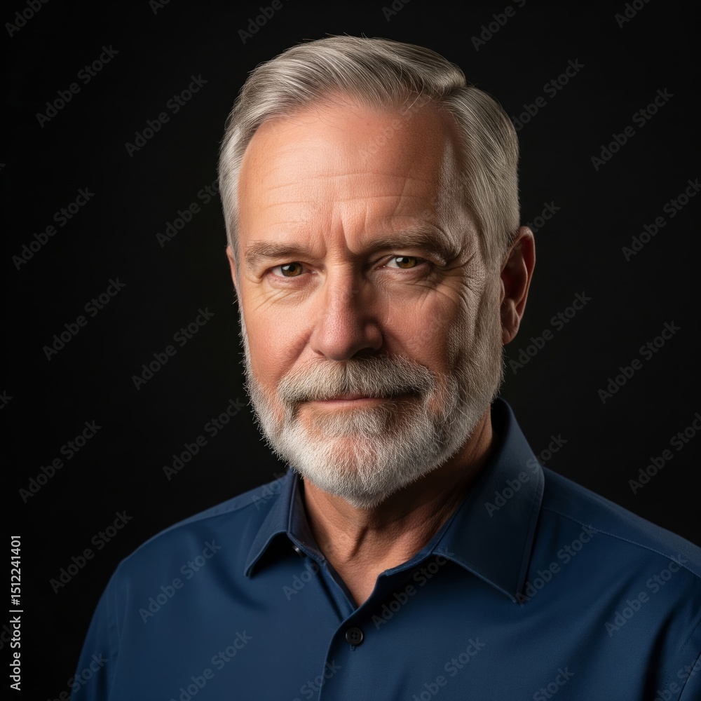 Stock Photo of a Skeptical Senior Man. A skeptical looking, intelligent senior man over a black background Stock Photo of a Skeptical Senior Man. A skeptical looking, intelligent senior man over a black background