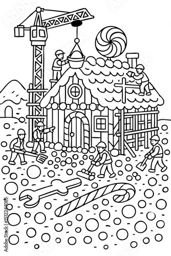 Gingerbread House Construction with Candy Accents