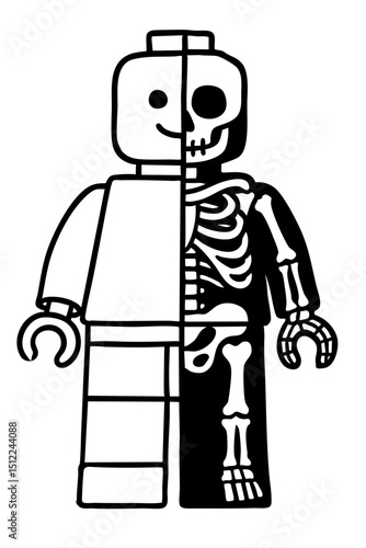 Half Skeleton Toys Minifigure