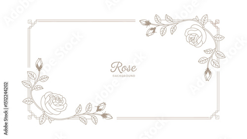 Elegant rose floral frame background design