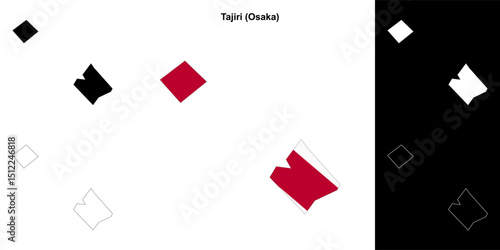 Tajiri (Osaka) outline map set