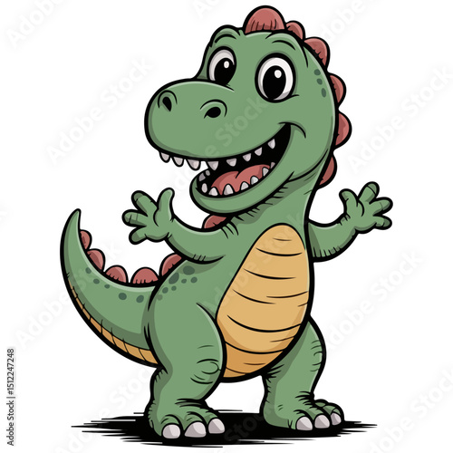 Cute baby dinosaur animal vector illustration on white background
