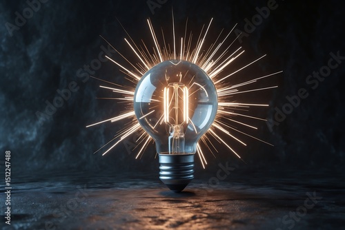 Bright idea lightbulb spark innovation concept
