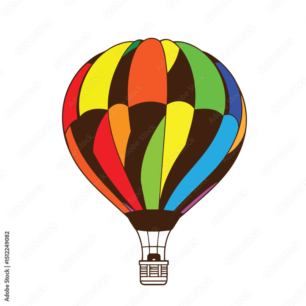 Naklejka premium Hot air balloon silhouette vector graphic illustration design outline logo.