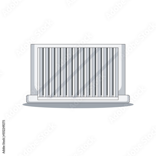 Modern home radiator for efficient indoor heating. Sleek design with vertical fins for maximum heat distribution and energy-saving warmth during cold seasons.