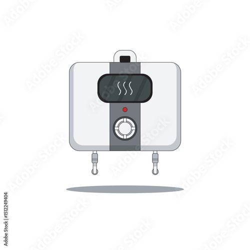 Compact wall-mounted water heater for instant hot water supply. Features temperature control and sleek design for energy-efficient bathroom or kitchen use.