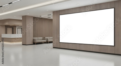 Hospital waiting area blank billboard
