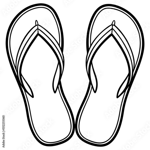 Simple Flip-Flops Clipart Vector on White