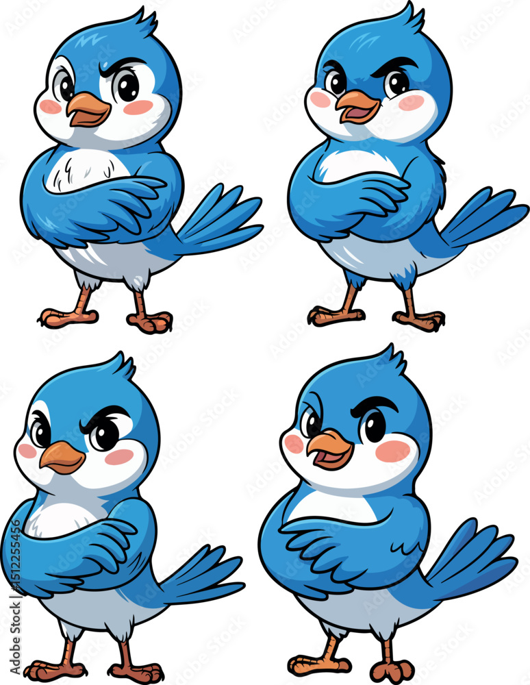 Fototapeta premium Cute bird cartoon clipart vector illustration