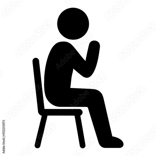 Sitting Person Praying Icon in Minimal Vector Style
