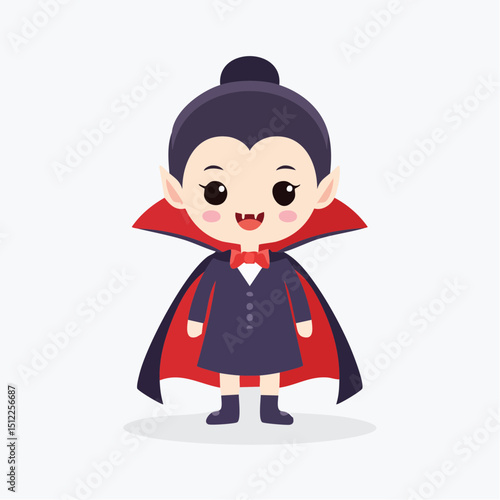 Cute Vampire Icon – Minimal Halloween Character