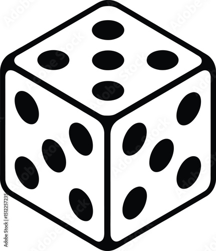 casino dices game isolated icon vector illustration design  black and white