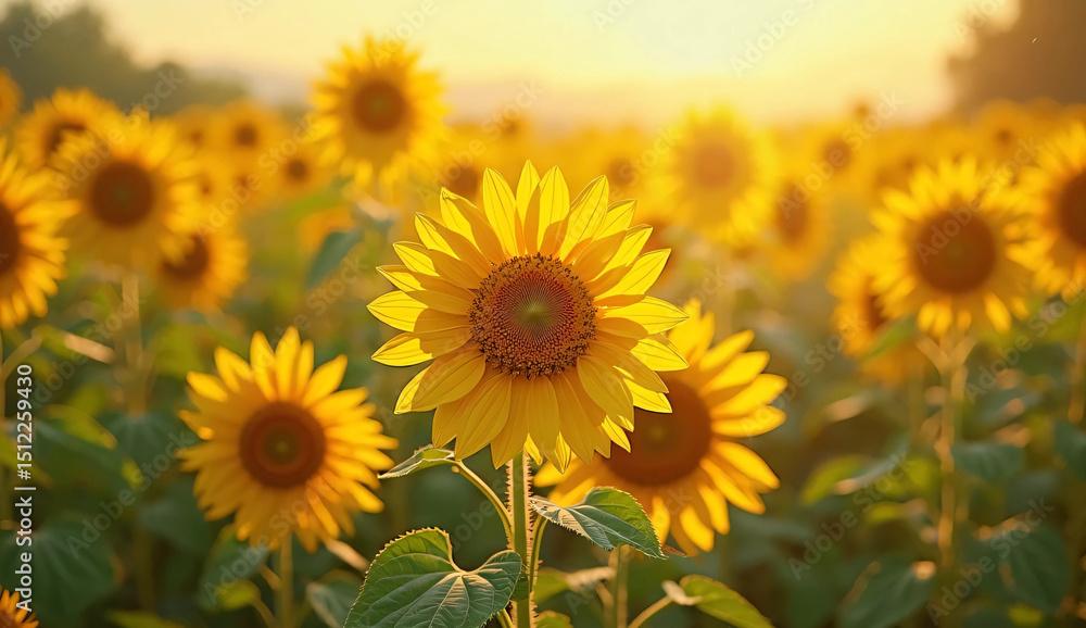Sunflower field and sunset. Garden. Sunflower field and sunset. Garden.
