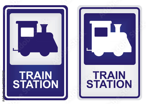 Train station sign. vector illustration