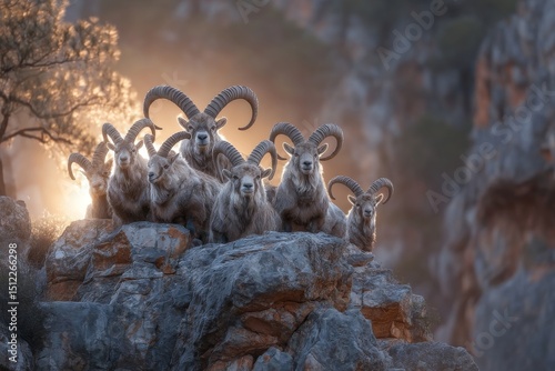 In the mountains of El Torcal de Antequera, Andalusia, Spain, a species of Iberian ibex, Capra pyrenaica, can be found