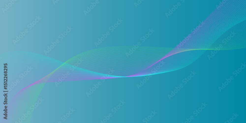 Abstract teal background with flowing gradient lines Abstract teal background with flowing gradient lines