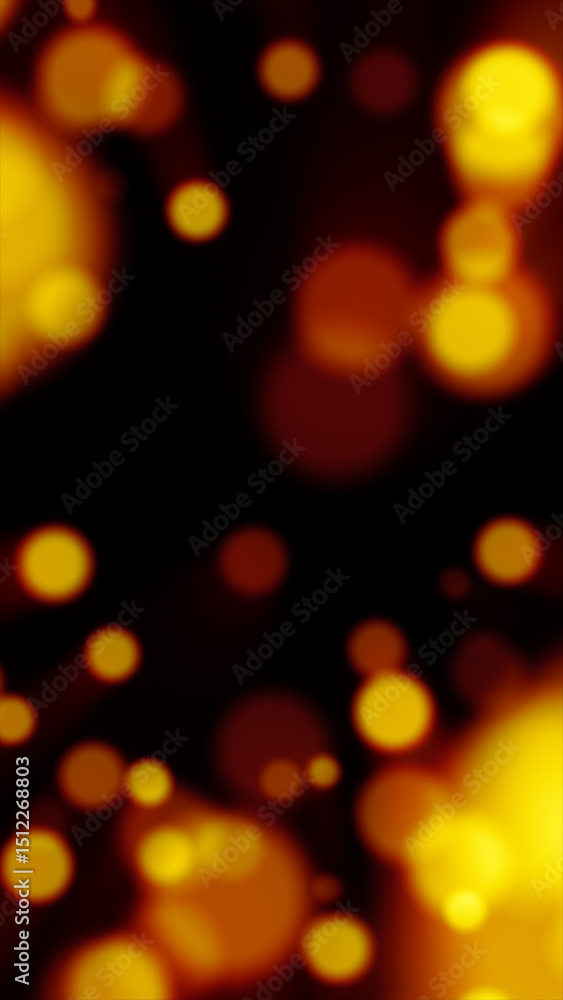 Glowing yellow particles float across a dark background in a vibrant bokeh-style abstract scene Glowing yellow particles float across a dark background in a vibrant bokeh-style abstract scene