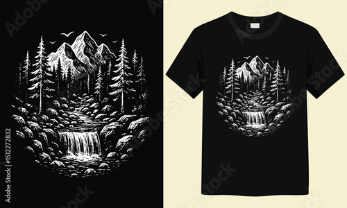 Hiking Shirt for Women Nature Hike Camping T-Shirt Outdoors vector illustration