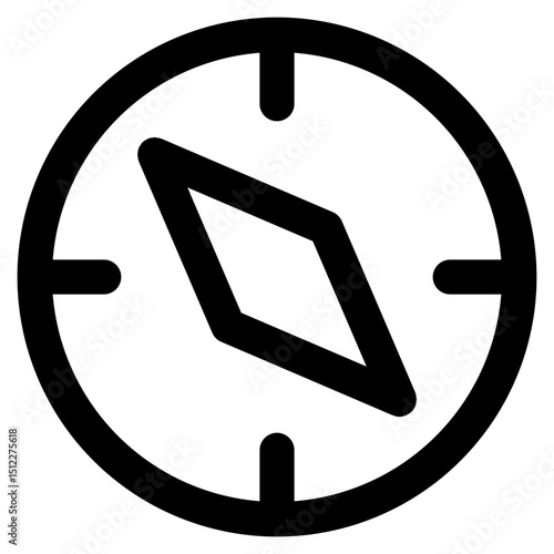 compas icon - minimalist outline style icon