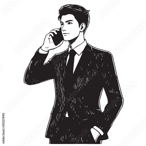 Businessman talking on mobile phone