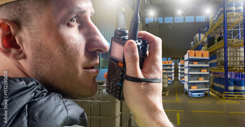Male warehouse supervisor u...