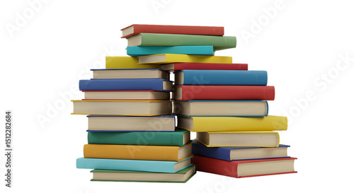 Wallpaper Mural A vibrant stack of colorful books, a visual representation of knowledge and learning. Torontodigital.ca