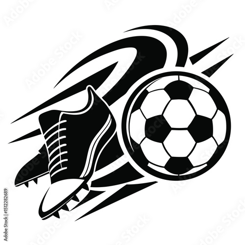 Soccer Ball Soccer Cleats Sports Equipment Dynamic Action