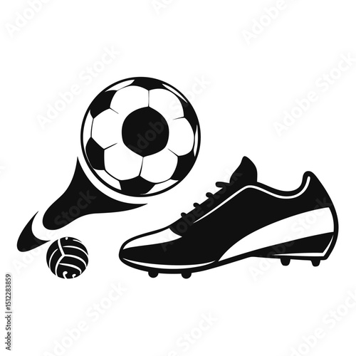 Soccer Cleats Soccer Ball Soccer Silhouettes Black And White
