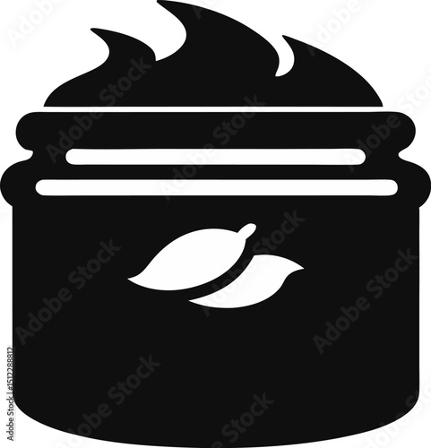 Body Scrub Jar Silhouette Vector Illustration 