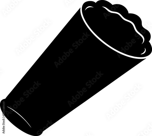 Charcoal Clay Tube Silhouette Vector Illustration