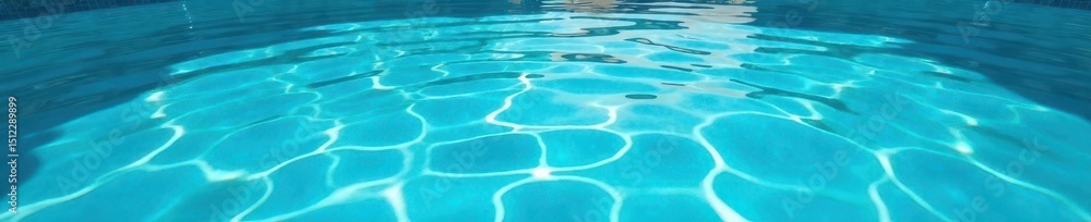 Fototapeta premium Azure ripples spread across a tranquil pool's surface, turquoise, pattern