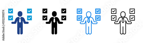 Self Assessment icon sheet multiple style collection