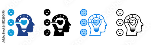 Emotional Intelligence icon sheet multiple style collection