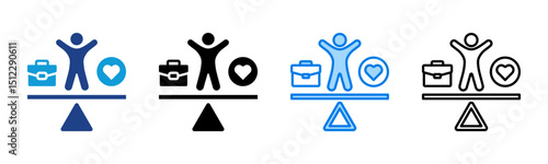 Work Life Balance icon sheet multiple style collection