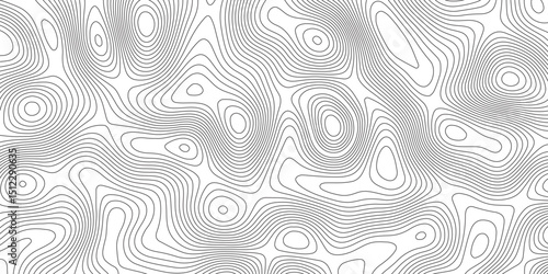 Abstract topographic contours map background. Topographic map and landscape terrain texture grid. Modern design with White background with topographic wavy pattern design. Black-white background.	