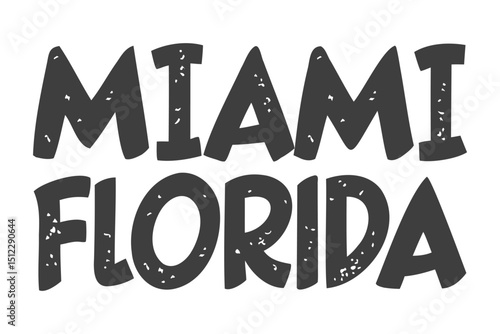 Miami, Florida Distressed Typography Vector