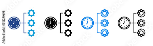 Time Management icon sheet multiple style collection