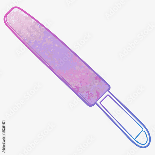 Nail file with sparkling gradient design on a minimalist background  