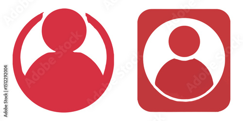 Red person user profile icons