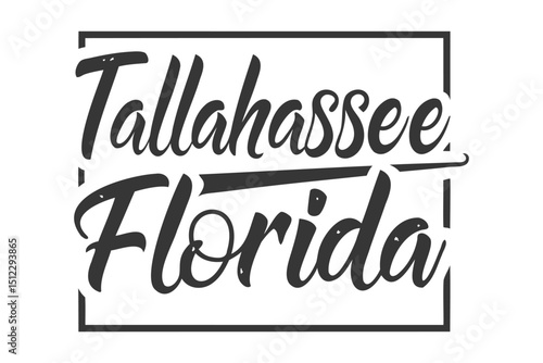 Tallahassee Florida Cursive Script Vector