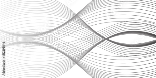 Abstract background with waves for banner. Medium banner size. Vector background with lines. Element for design isolated on white. Green and yellow colors. EPS 10 vector dynamic geometric