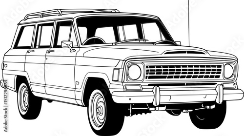 classic old car , suv model illustration