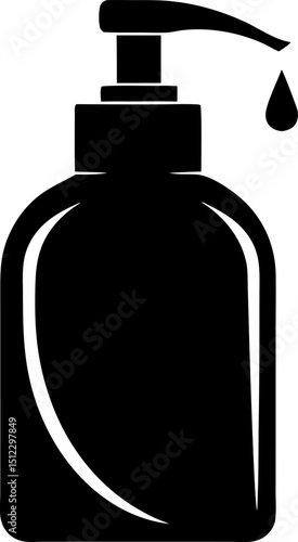 Facial Cleanser Bottle Silhouette Vector Illustration