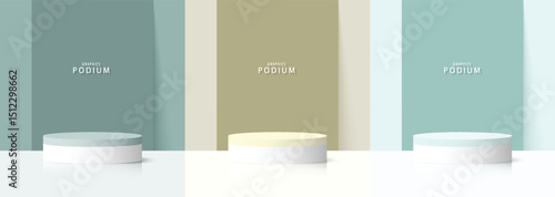 Podium displaying products and equipment Vector background for marketing Vector template