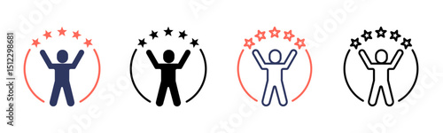 Confidence icon sheet multiple style collection