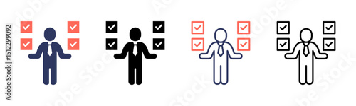 Self Assessment icon sheet multiple style collection