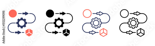 Transformation icon sheet multiple style collection