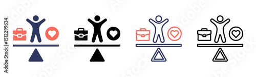Work Life Balance icon sheet multiple style collection