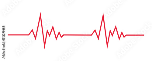 Heartbeat line, Pulse trace, ECG or EKG Cardio graph symbol for Healthy and Medical Analysis