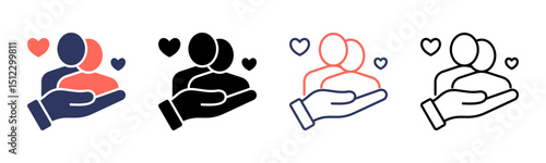 Compassion icon sheet multiple style collection